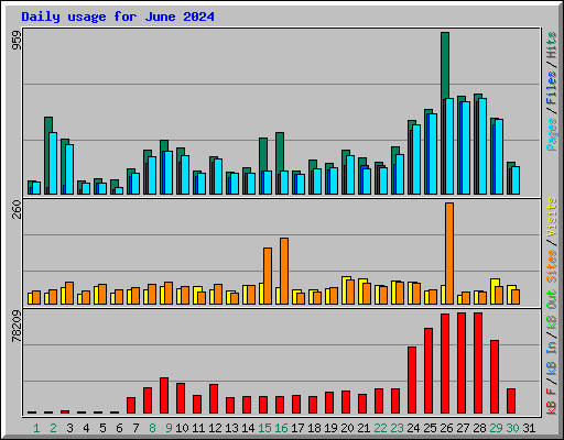 Daily usage for June 2024