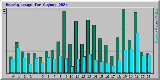 Hourly usage for August 2024