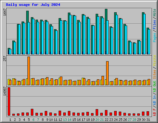 Daily usage for July 2024