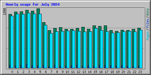 Hourly usage for July 2024